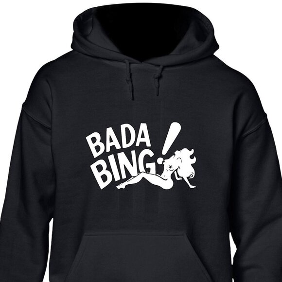 New Bada Bing! Black Hoodie Fleece Sweatshirt - Picture 1 of 2